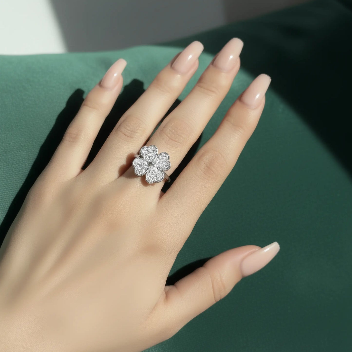 Four-Leaf Clover Spinner Ring